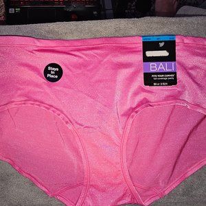 NWT Bali 2XL/9 Pink, Fits Your Curves HIPSTER Full Coverage Panty.